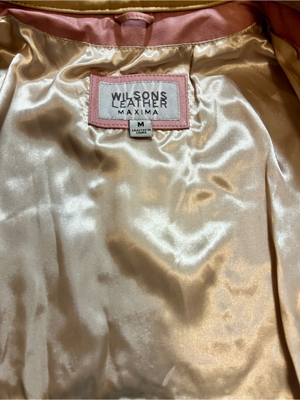 Wilson's Rare Vintage Pink Leather Maxima Star Distressed Jacket Size M Studded - Picture 9 of 11